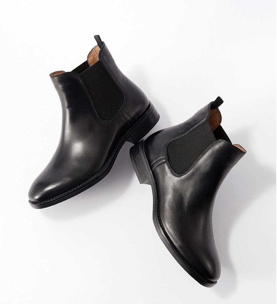 Side Gore Genuine Short Easy to Walk [ZUYEE] Women's Boots, Leather, Flat, Boots, Stylish, in, Black, 24.0cm