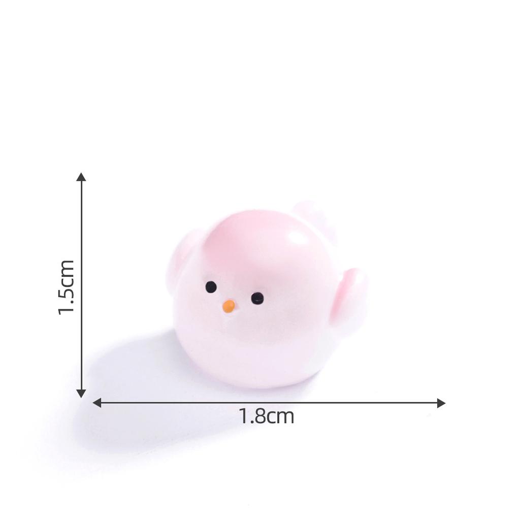 10-100pcs Luminous Mini Resin Small Skylark Chicken Figurine Micro Landscape Fairy Garden Miniatures Home Decor DIY Accessories