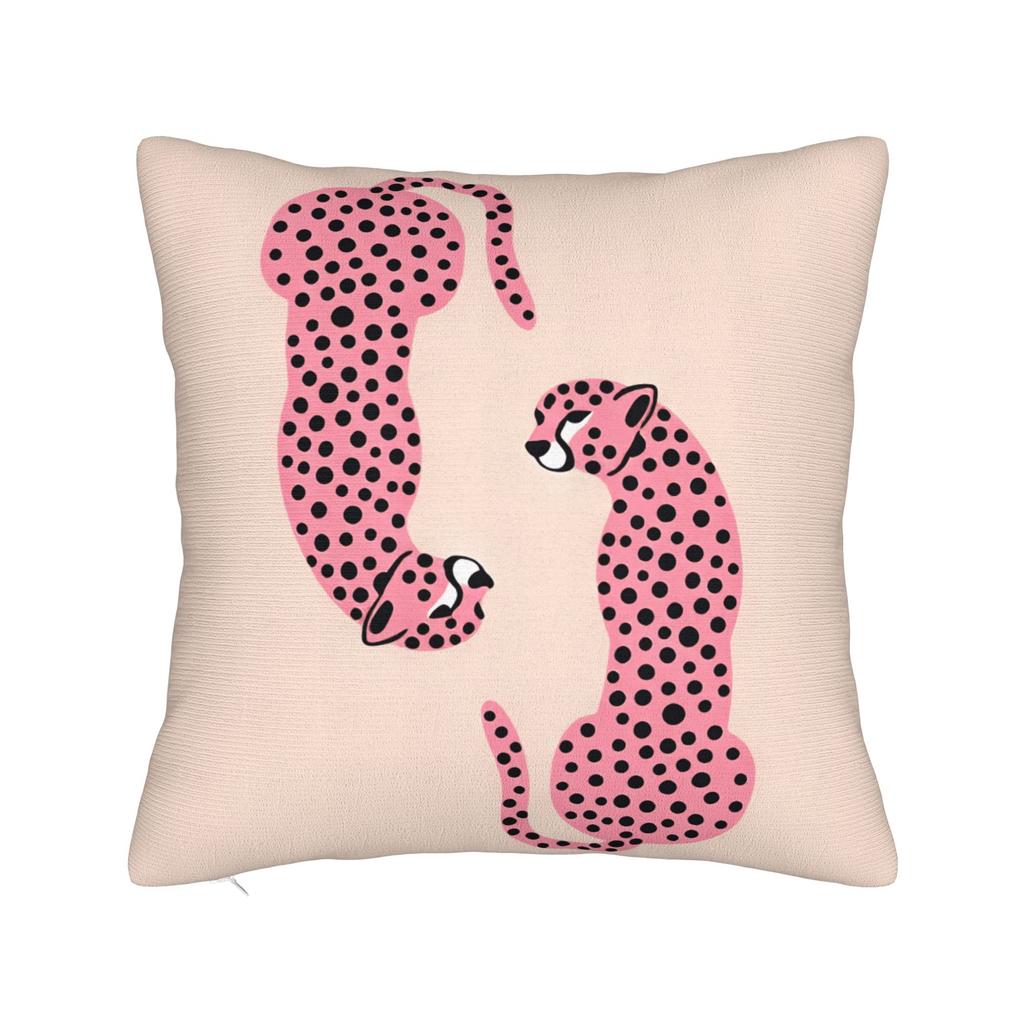 Pillow Cover Pink Black Leopard Duo Lying Sitting  Morden Pillow Case For Chair Sofa Home Decor Pillowcases