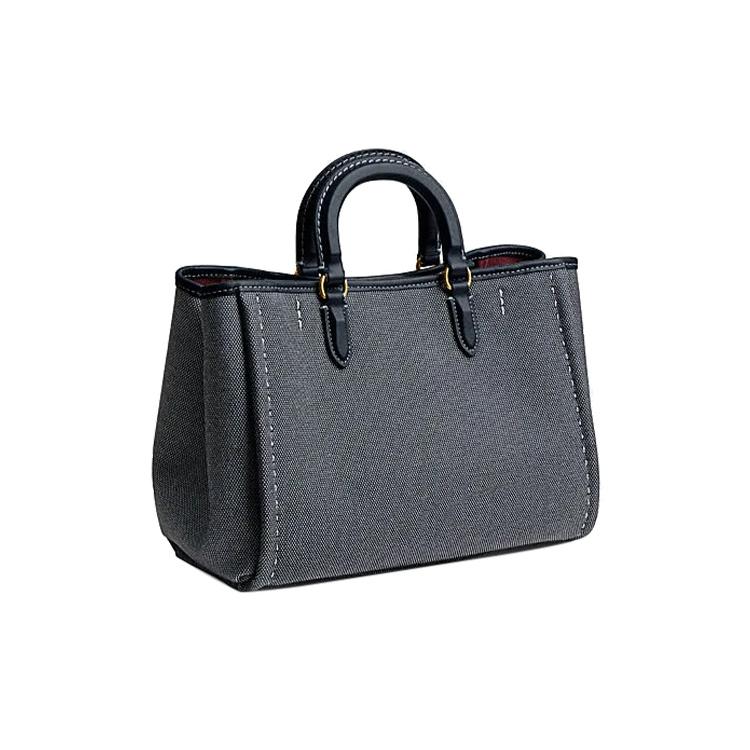 Nuova Borsa Tote in Tessuto COACH, Borsa Shopping, Borsa a Mano Monospalla Grande da Donna Blu Scuro CJ811-B4BHP