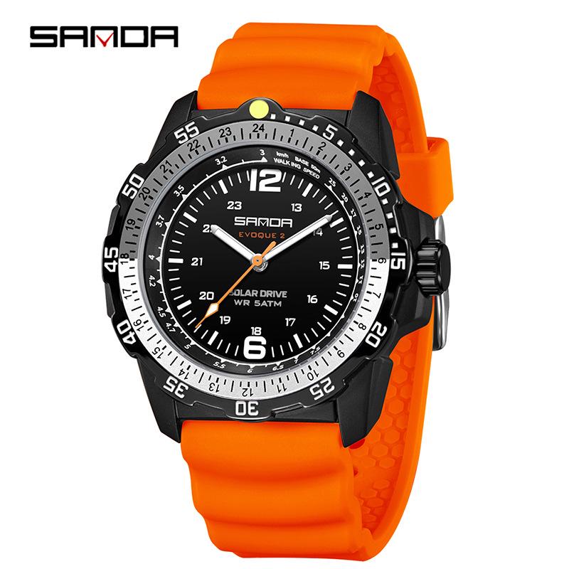 Sanda Quartz Solar-Powered Luminous Watch with Rotating Bezel and Long Battery Life - New Student Model