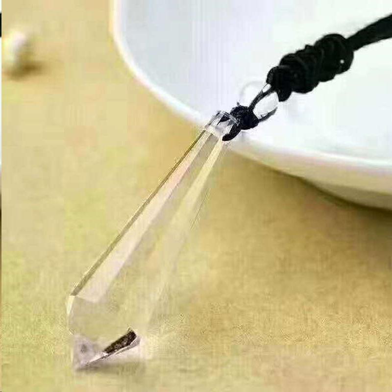 Natural Crystal Pendant with Smoky Quartz, Amethyst, Brown Quartz, Obsidian, Tiger's Eye, and White Crystal