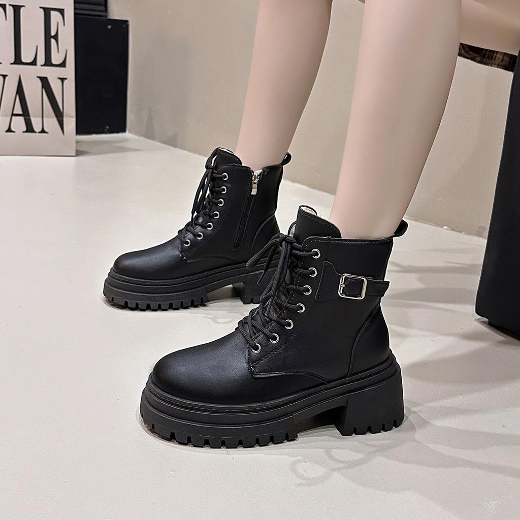 2026 New Ankle Boots Women Fashion Autumn Casual Female Chelsea Booties Punk Gothic Shoes Platform Short Leather Boots
