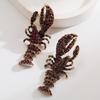 Ear Jewelry Ocean Series Earrings for Women Fashionable Diamond-Studded Lobster Dragonfly Crab Versatile S925 Silver Needle Ear Jewelry