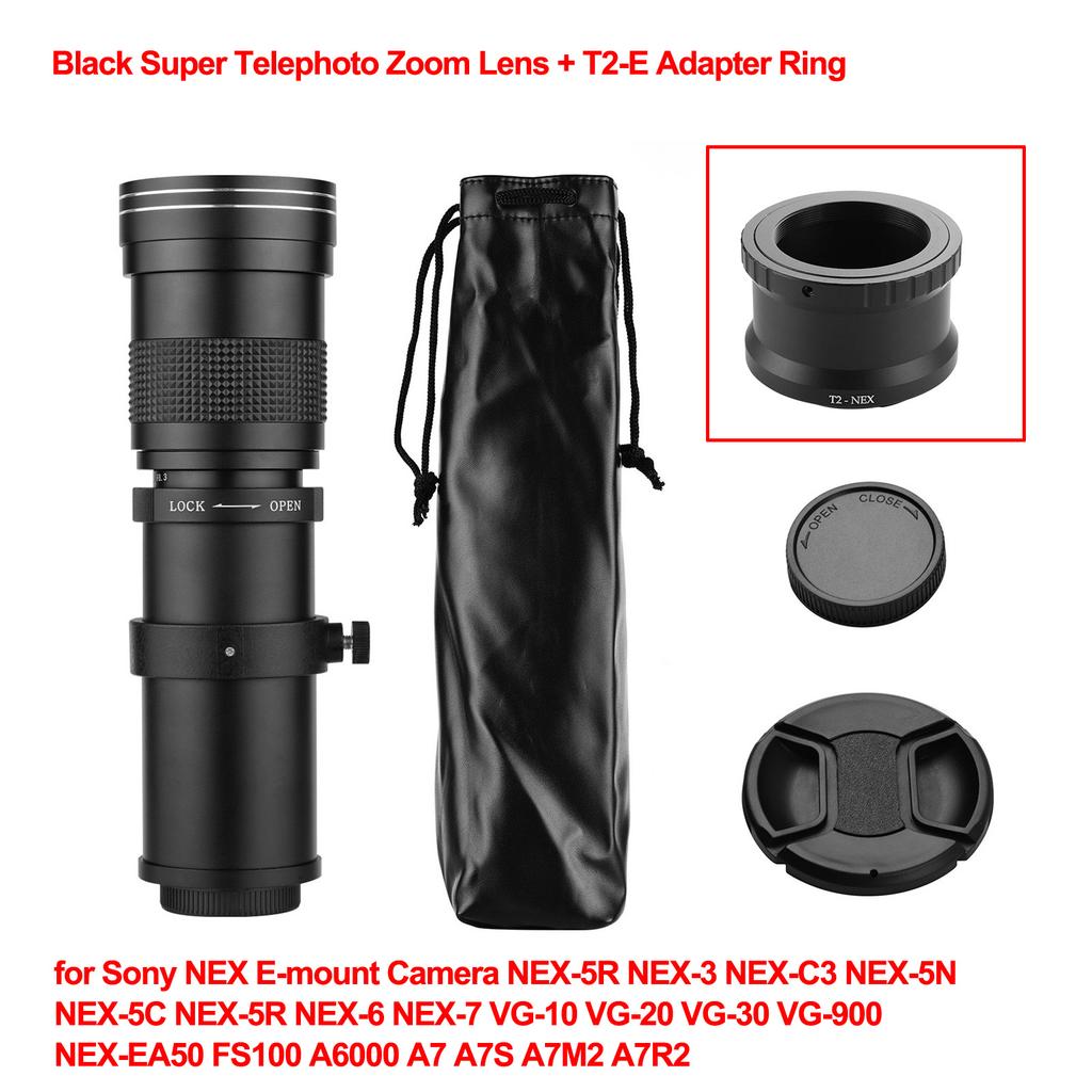 Camera MF Super Telephoto Zoom Lens F/8.3-16 420-800mm T Mount with 1/4 Thread for Canon Nikon Sony Fujifilm Olympus Cameras