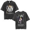 Anime Death Note Ryuk Yagami Light Misa Amane Vintage Washed T Shirt Mens Clothing Cotton Tshirt Fashion Short Sleeve Tshirts