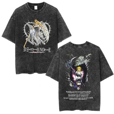 Anime Death Note Ryuk Yagami Light Misa Amane Vintage Washed T Shirt Mens Clothing Cotton Tshirt Fashion Short Sleeve Tshirts