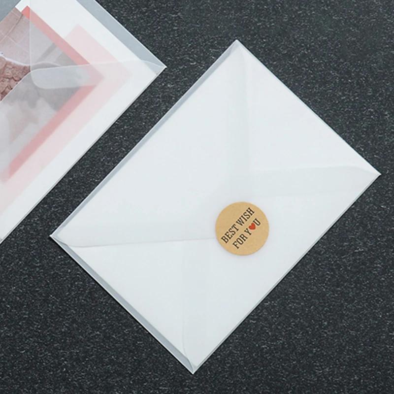 50pcs/lot Blank Translucent Envelope for Invitations Postcards European Giftbox Message Card Envelopes Wedding Business Letters