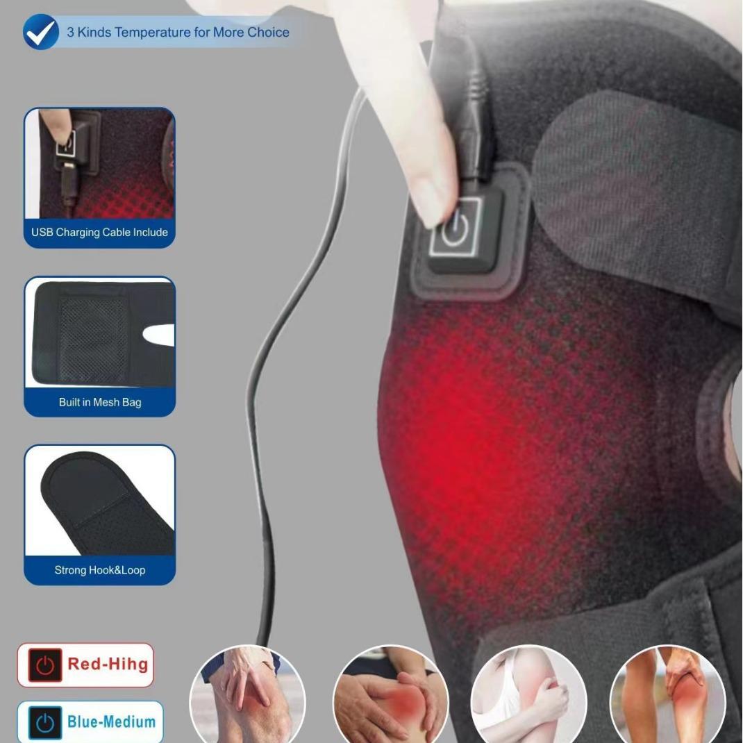 

Массажер с подогревом для коленного сустава для облегчения боли в суставах - Электрическая грелка для мужчин и женщин чёрный