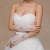 Top Hot Bride Wedding Fashionable Short Gloves Beads Rhinestone Fingerless Gloves Lace