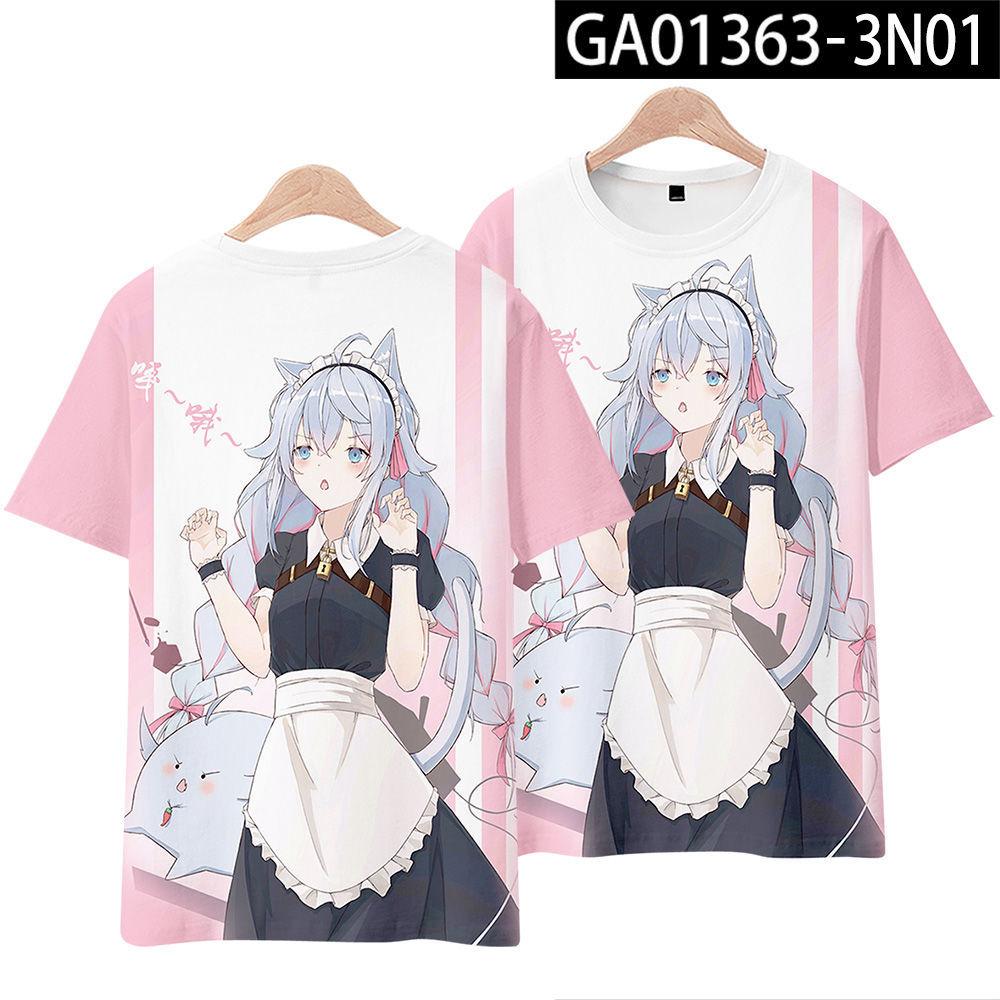 Hololive VTuber Nakiri Ayame Shirakami Fubuki T-shirts 3D Print Kid Anime Tee Men Women Short sleeve Top Harajuku O-Neck T shirt