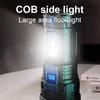 7LED Strong Light High Power LED Flashlight Rechargeable USB Torch Long Range Flashlight Fishing Hunting With COB Light