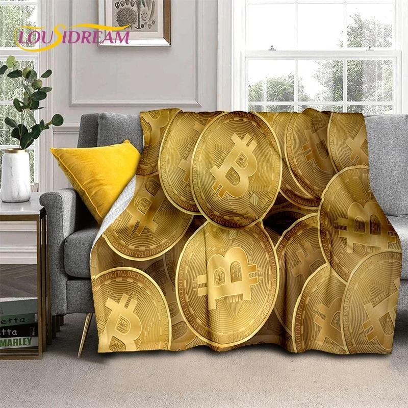 Bitcoin 3D Virtual Currency NFT Blanket,Soft Throw Blanket for Home Bedroom Bed Sofa Picnic Travel Office Cover Blanket Kid gift