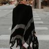 Plus Size Women's Plaid Oversized Batwing Shawl Collar Sweater Coat Soft Stretch, Autumn Winter Warmth, Casual Chic Layering Essential