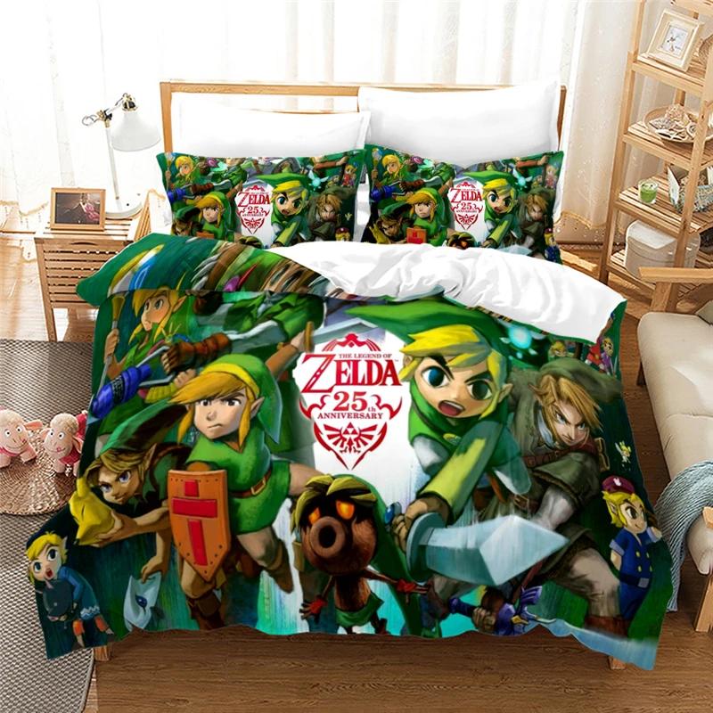 3d Zeldas Game Pattern Duvet Cover Set with Pillowcase Bedding Set Single Double Twin Full Queen King Size for Bedroom Decor
