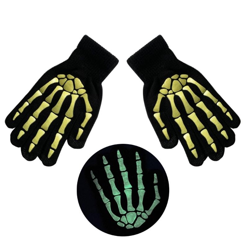 Светящиеся перчатки-когти на всю руку Перчатки для взрослых Унисекс Готические вязаные перчатки