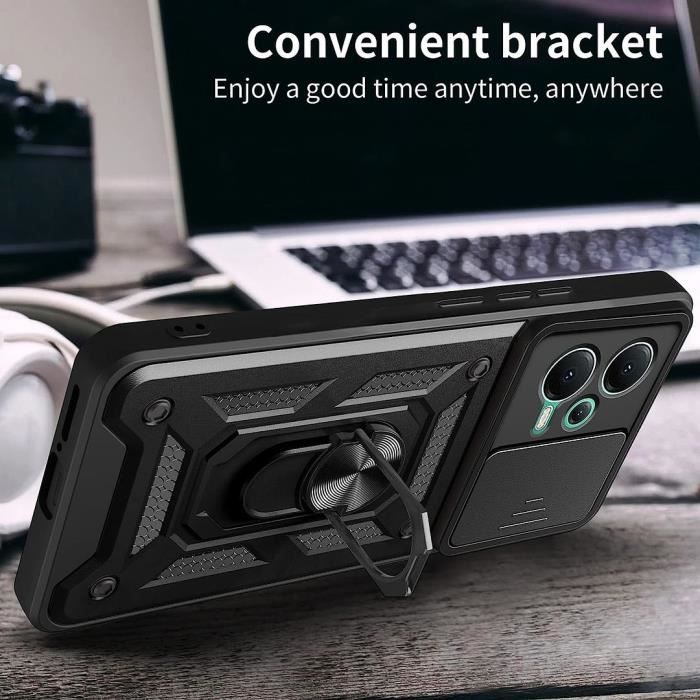 Coque - E.F.CONNECTION - pour Xiaomi Redmi 12 4G-5G - Rigide - Antichoc - Support 360°