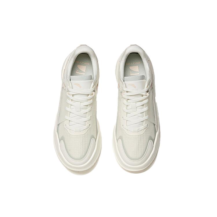 Anta Life Collection Low Top Skateboard Shoes Women's Ivory White Green 922128820-4