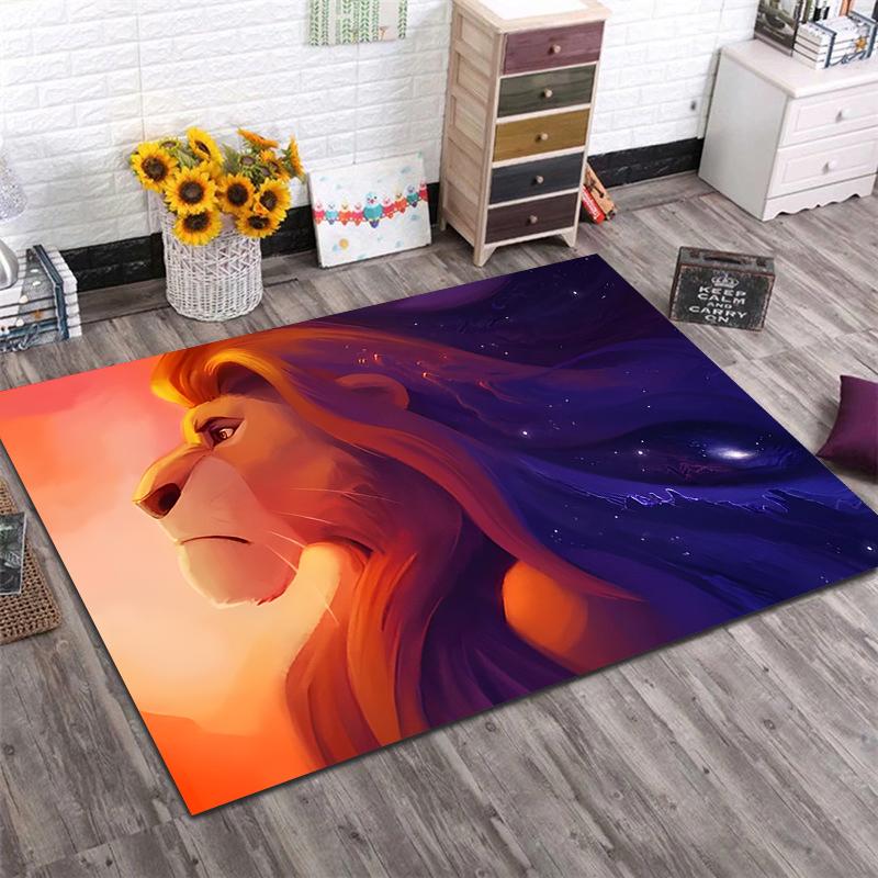 1 Stück Disney König der Löwen Druck Teppich für Wohnzimmer Schlafzimmer Kinderzimmer Heimdeko Bereichsteppich Rutschfeste Matte Spielmatten Luxus Geschenk