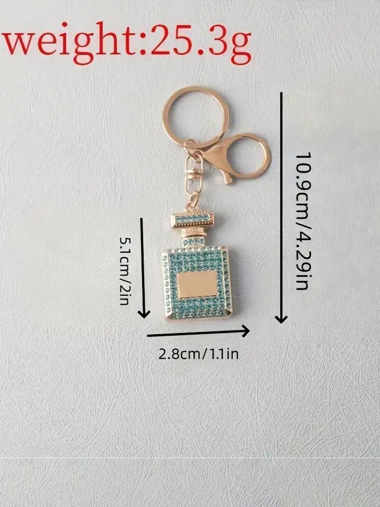 Creative And Fashionable Rhinestone Car Pendant Keychain Rhinestone Perfume Bottle Ladies Bag Pendant Accessories Gifts