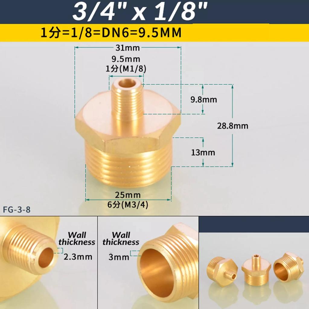 1/8" 1/4" 3/8" 1/2" 3/4" 1" BSP Messing Außengewinde zu Außengewinde Sechskant-Nippel Gleichmäßig Gerade Reduzierend Messing-Verbinder für Wasser Öl Gas