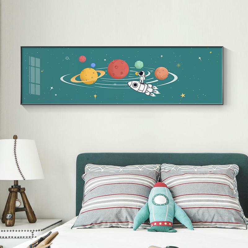 Nordic Cartoon Space Travel Canvas Painting Posters and Print Cute Kids Wall Art Pictures for Living Room Bedroom Kids Deoration