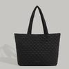 Autumn Winter Large Capacity Quilted College Student Tote Bag for Class, Travel, Commuting, Down Shoulder Bag for Women