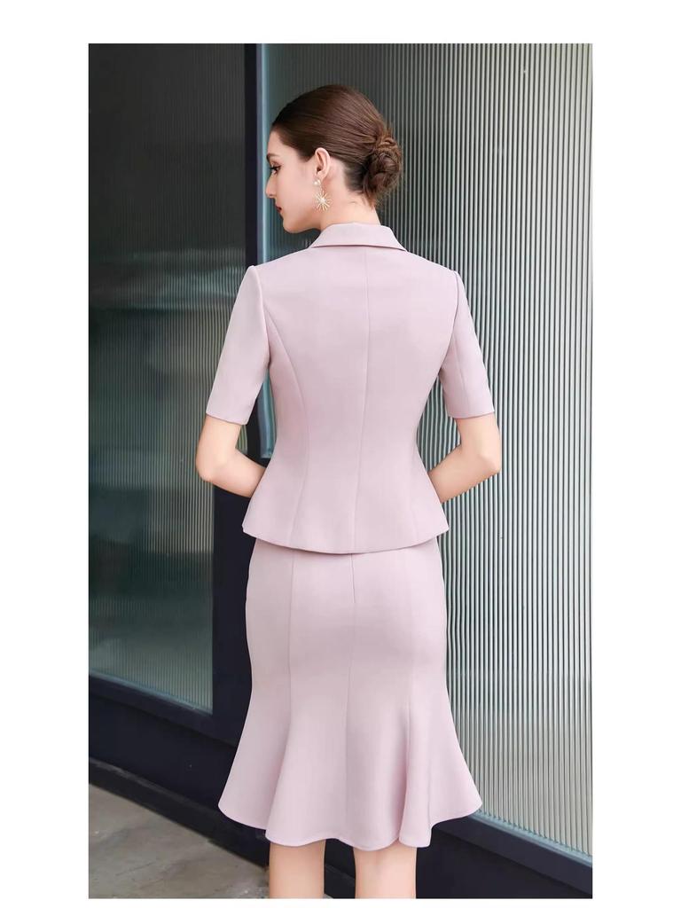Elegant Retro Fishtail Skirt and Suit Collar Two-Piece Set