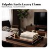 Serving Tray Elegant with Leather Handles Stylish for Entryway Organization