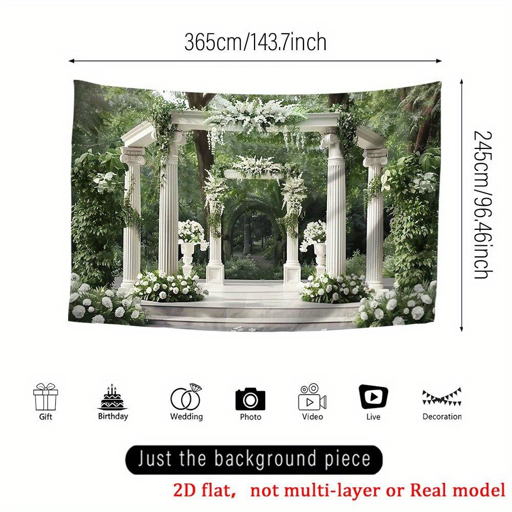 1Pcs White Arch Garden Landscape Scene Decoration Background Spring Backdrop Decorations For Photo Studio Photo Booth Party