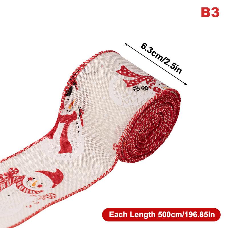 5მ საშობაო ლენტი წვრილმანი ნაძვის ხის დეკორაცია გვირგვინის დეკორაცია ნაძვის ხე ფიფქები თოვლის კაცის ნიმუში საშობაო სადღესასწაულო დეკორი