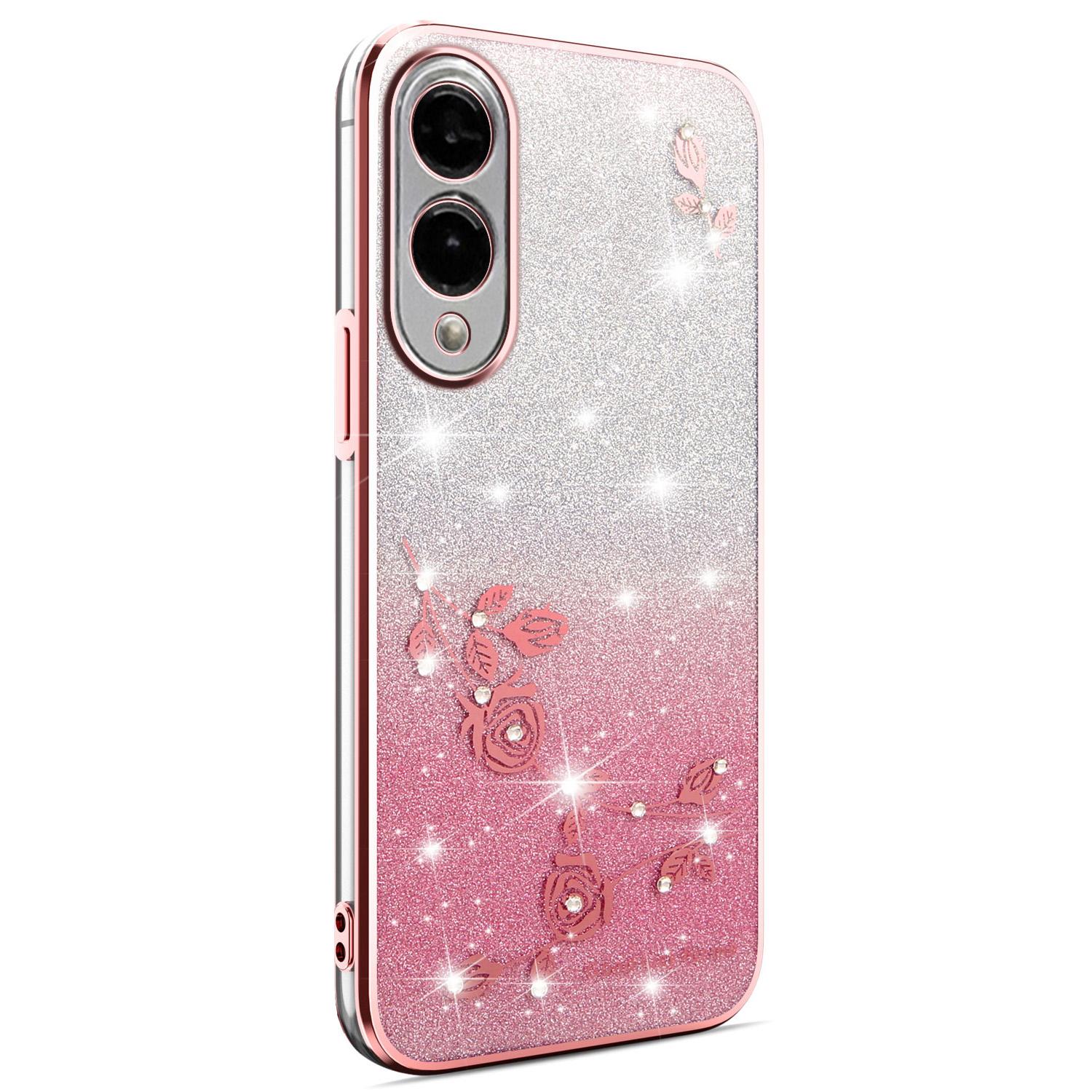 

KADEM For Samsung Galaxy S25 Edge Case Flower TPU Flexible Gradient Phone Cover Pink