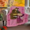 1pc Marsha and Bear Printed Flannel Blanket Sofa Napping Casual Blanket Soft and Comfortable Multiple Sizes Machine Washable