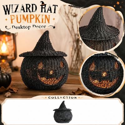 Witch Hat Pumpkin Tabletop Decoration for Halloween Fall Home Décor