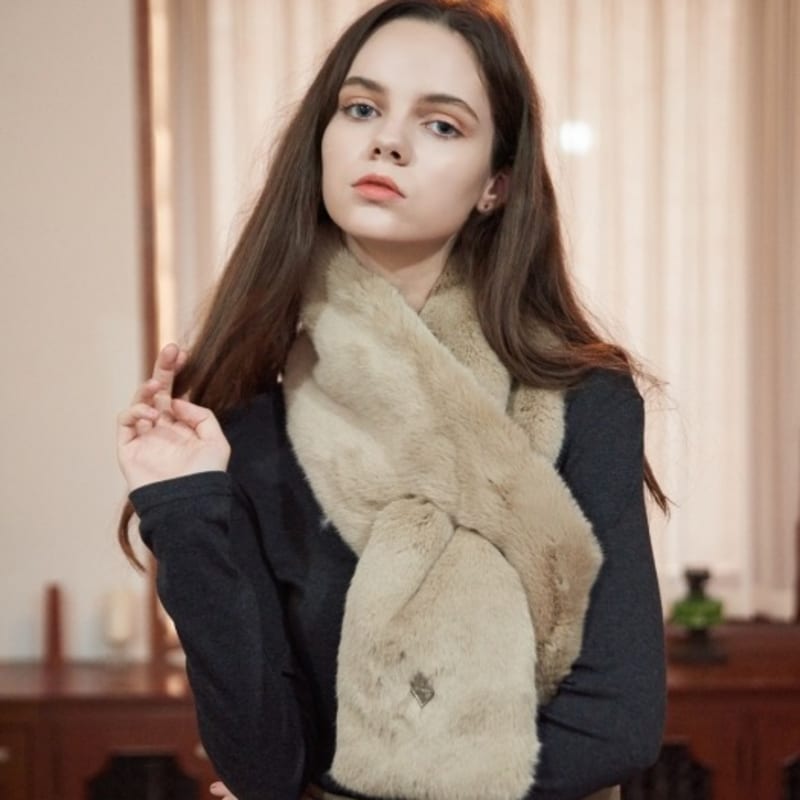 MANES Vichy Fake Fur Muffler (6color)