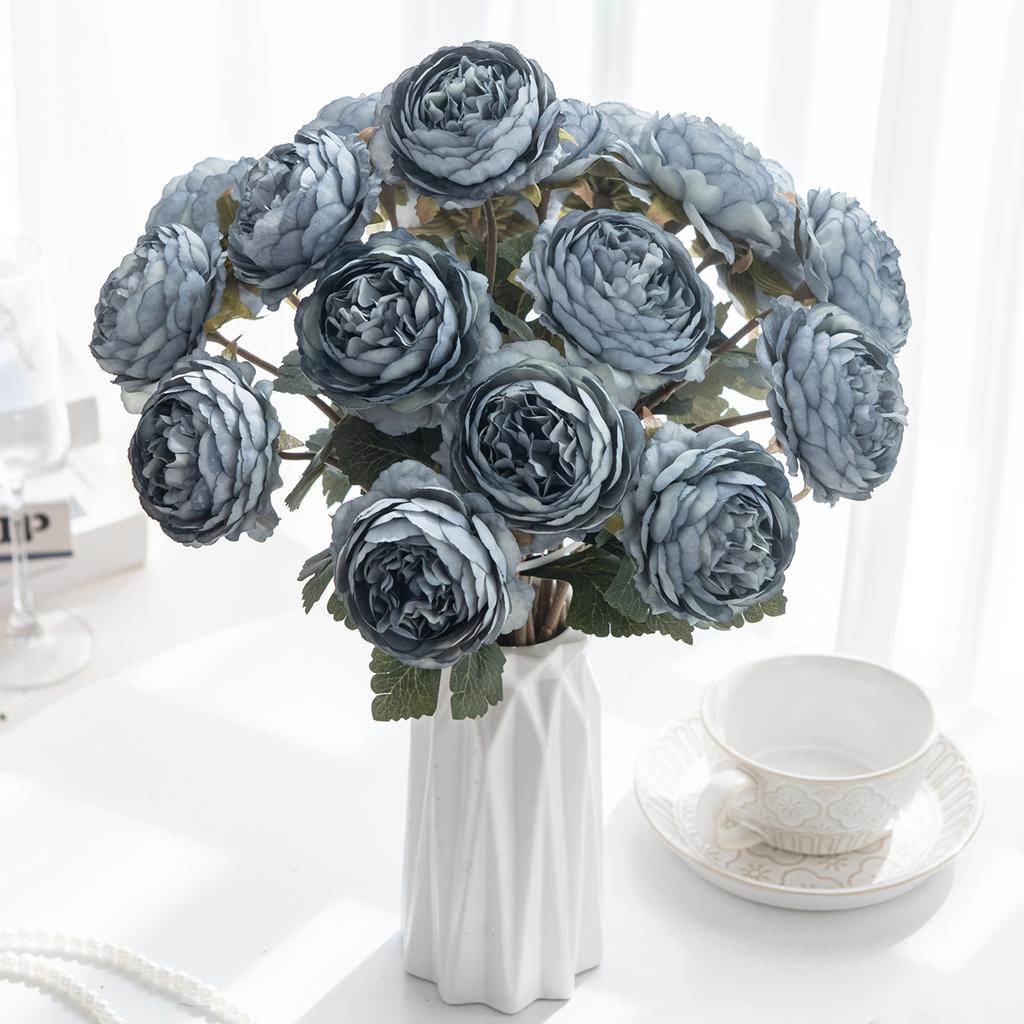 Artificial Flowers Wholesale European Style Lotus Home Room Table Wedding Wreath Fake Plants Vase Decora Accessory Diy Gifts Box