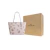 Coach City 33 Butterfly Print Tote Bag Pebble Leather Shoulder Bag Large Women tote bags Beige CCE93-SVPY1