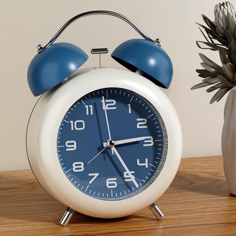 Zwillingsglocken Wecker für Kinder, ABS, Blau, batteriebetrieben, Nachttischuhr