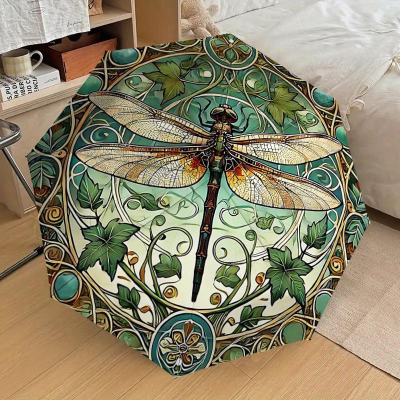1PC Dragonfly Art Nouveau Umbrella-8-Rib Reinforced, Automatic Open, Lightweight & Durable, Cute Fashion Accessory for Outdoor-P2632