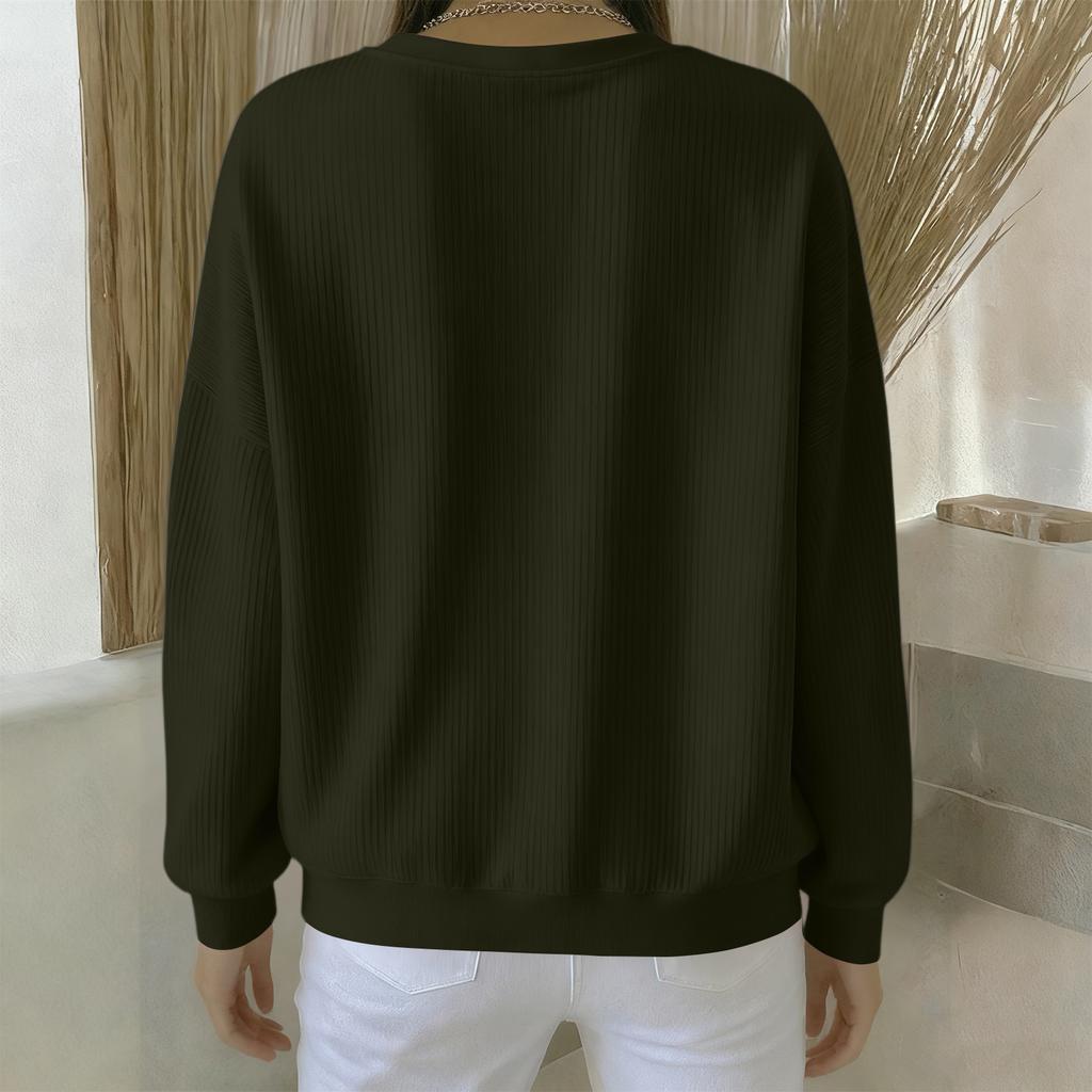 Women's Loose Comfortable Casual And Fashionable Round Neck Christmas Pattern Long Sleeved Sweatshirt