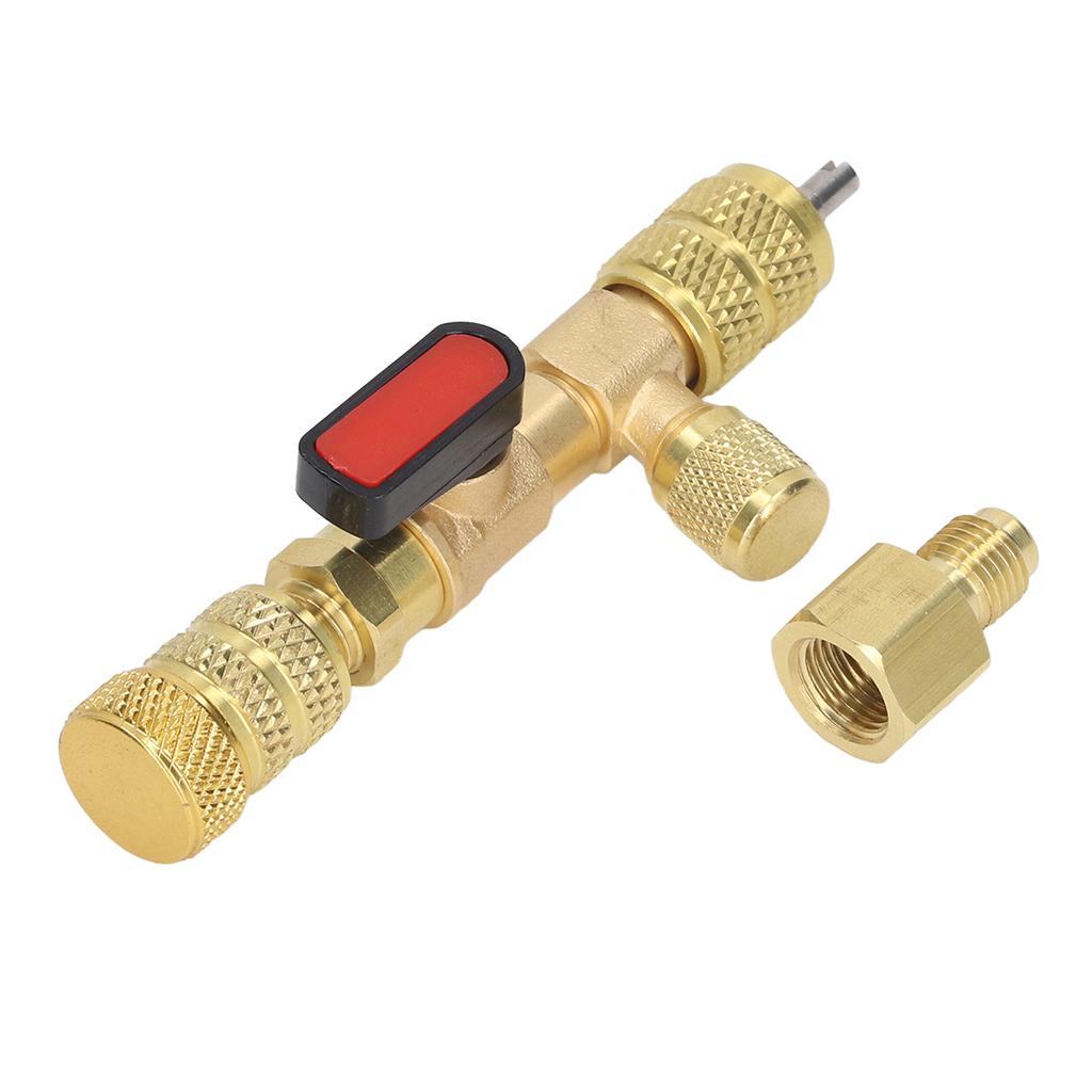 Valve Core Remover 1/4SAE 5/16SAE Port Air Conditioning Line Repair Tool for R12 R122 R410