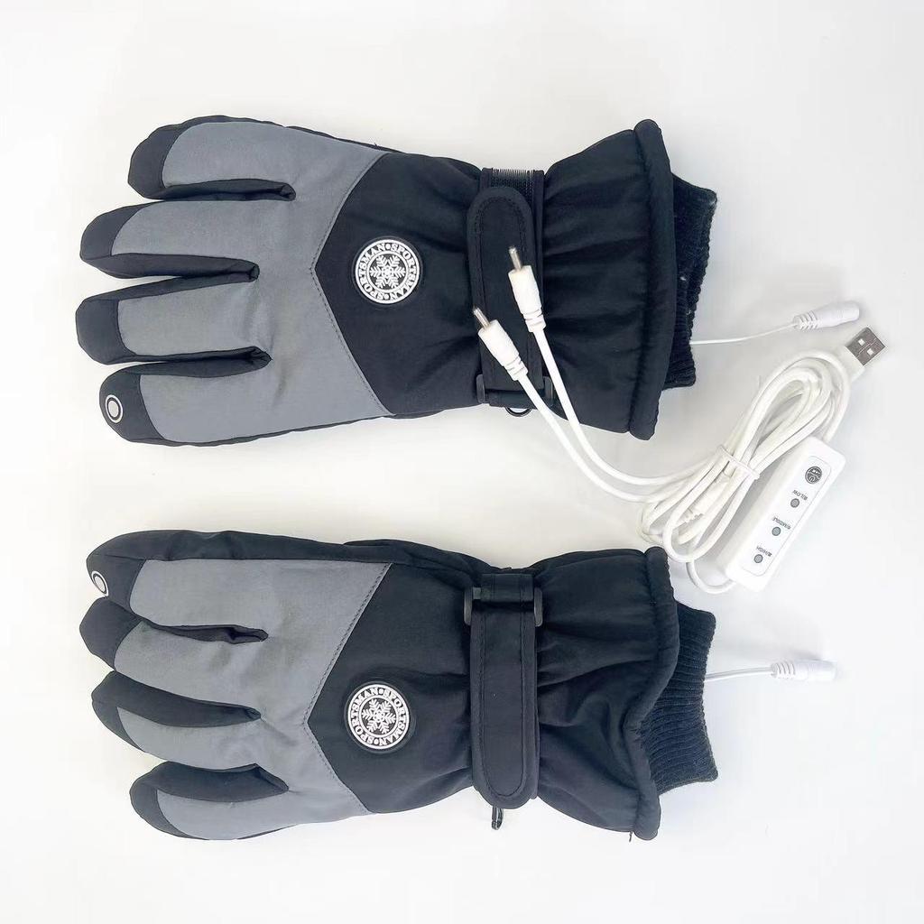 USB Heated Touch Screen Ski Gloves for Winter Outdoor Cycling