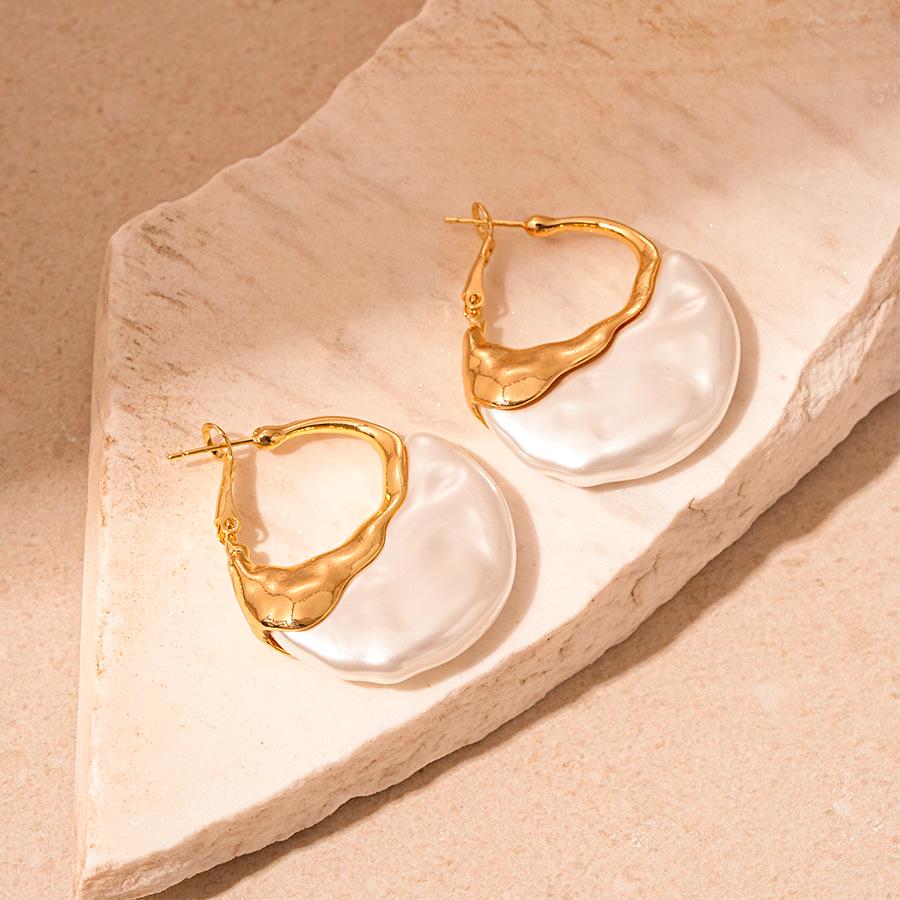 Geometrische Perlen Silber Ohrringe: Französisch Chic & Modisch