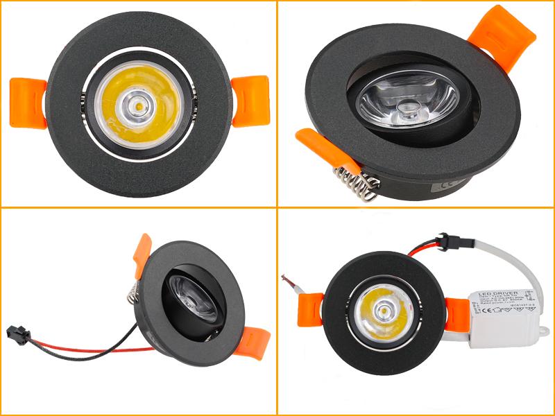 

Алюминиевый круглый светодиодный потолочный светильник с регулируемой яркостью 3 Вт AC90-260 В DC12 В встраиваемый светодиодный точечный светильник с вырезом под светодиодную лампу 50 мм с драйвером 3W 6000K