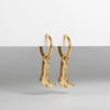 Gold Color Retro Cowboy Boots Hoop Drop Earrings for Women Gold Plated Geometric Dangle Earring Punk Hip Hop Jewelry