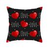 Red Black Series Heart Love Papa Pattern Print Soft Square Pillowslip Polyester Cushion Cover Pillowcase Living Room Home Decor