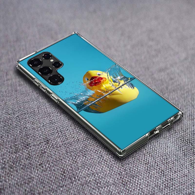 Rubber Ducks Floating in the Swimming Pool Phone Case For Samsung Galaxy S24 S23 S21 S20 FE S22 S26 Ultra S25 Edge S10 Plus Cove