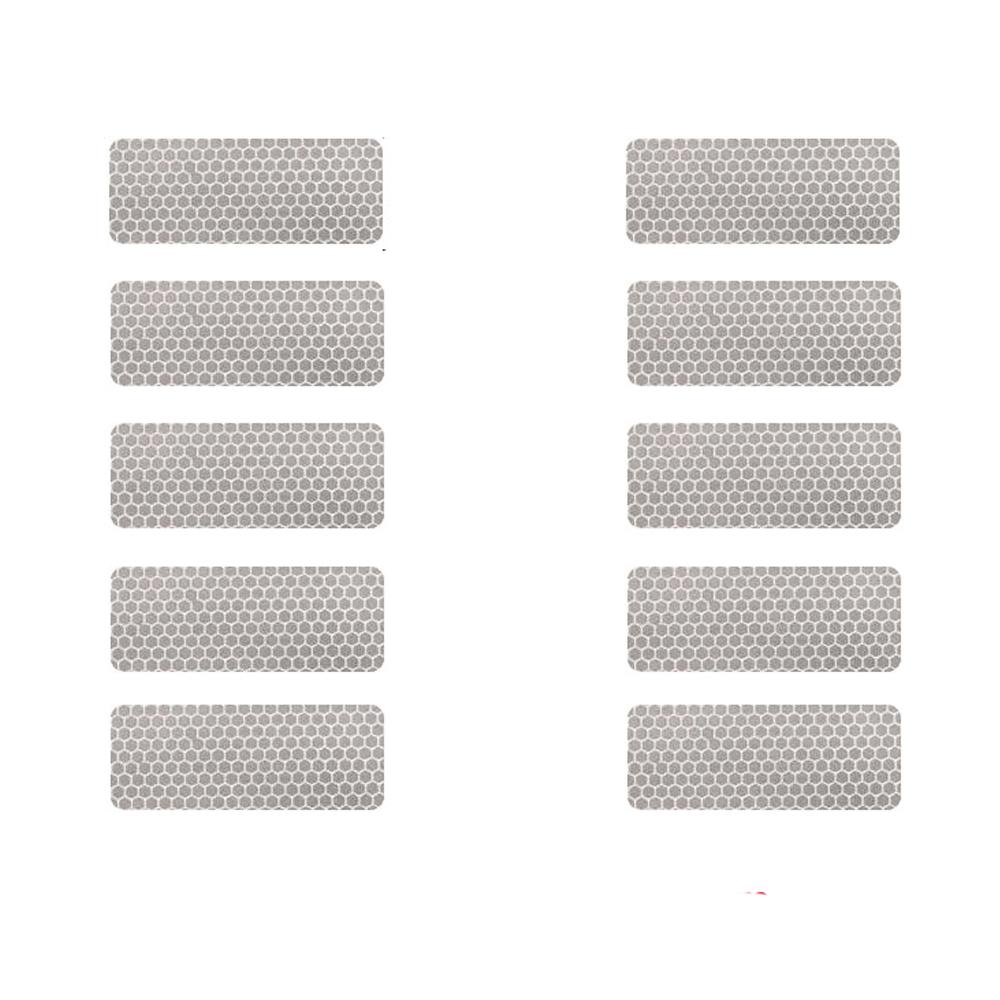 

10PCS Universal Car Reflector Safety Strip Stickers 3*8cm Auto Bumper bodywork Motorcycle Accessories Reflective Warning Sticker білий