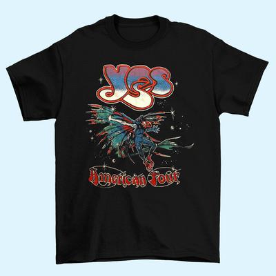 American Tour YES Band Shirt Black Short Sleeve All Size Unisex S234XL Unisex T-Shirt