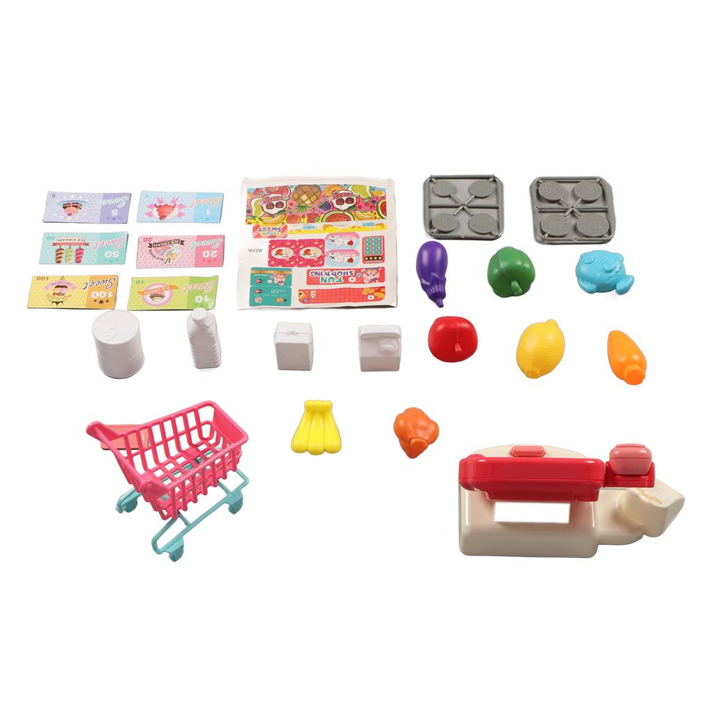 Cash Register Playset Stimulation Cosplay Learning Calculation Shopping Checkout Money Till Toy for